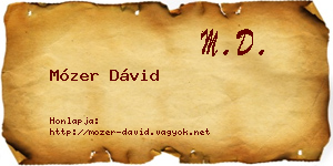 Mózer Dávid névjegykártya